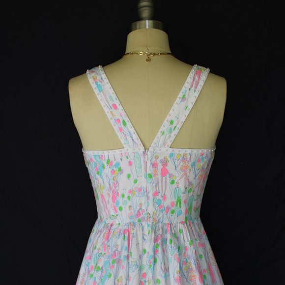 Rare Lilly Pulitzer Sandrine fit & flare Balloon resort white Pop beaded dress - Picture 10 of 11